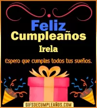 GIF Mensaje de cumpleaños Irela